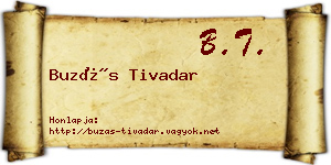 Buzás Tivadar névjegykártya
