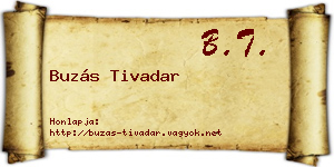 Buzás Tivadar névjegykártya